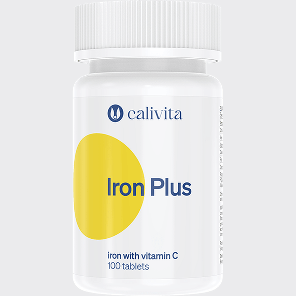 Calivita Železo Iron Plus s vitamínom C- 100 tabliet 
