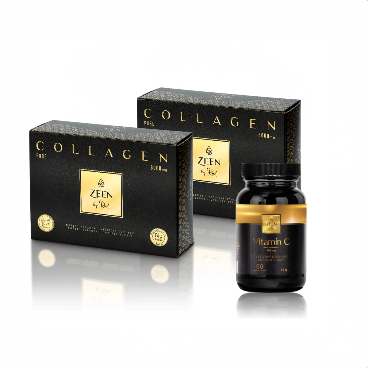ZEEN 2x Collagen Pure 6000 mg 30 denných dávok s darčekom Vitamín C
