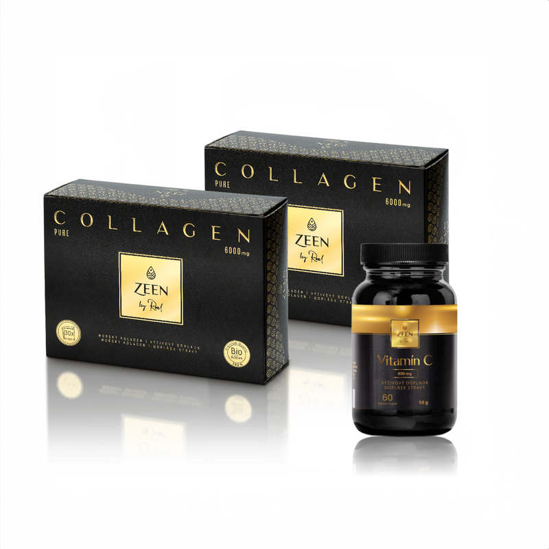 ZEEN 2x Collagen Pure 6000 mg 30 denných dávok s darčekom Vitamín C