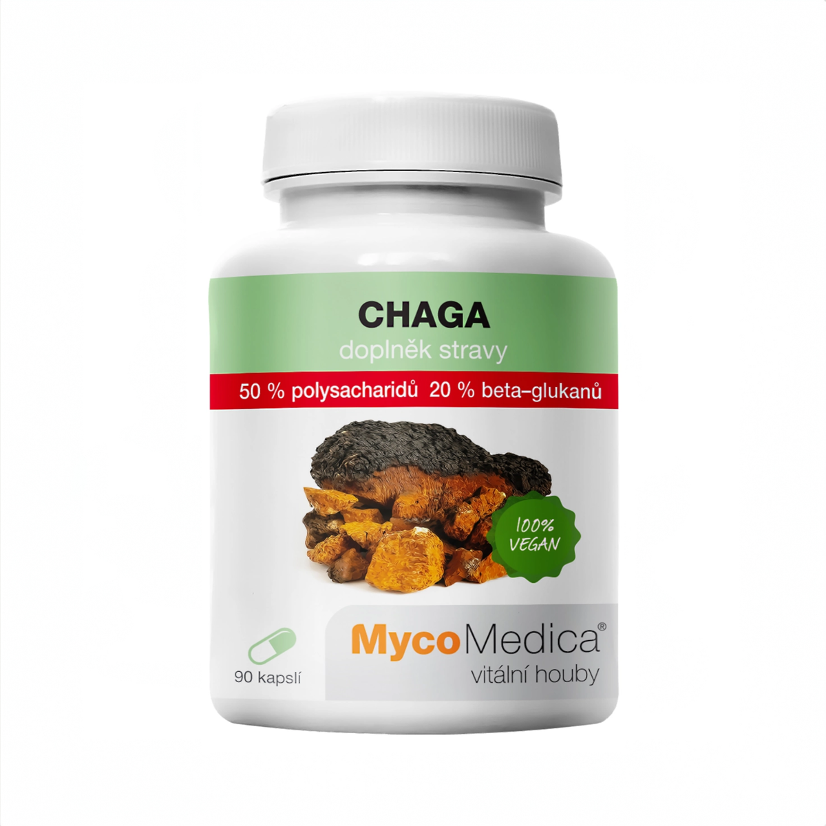 MycoMedica Chaga 50 % 90 rastlinných kapsúl