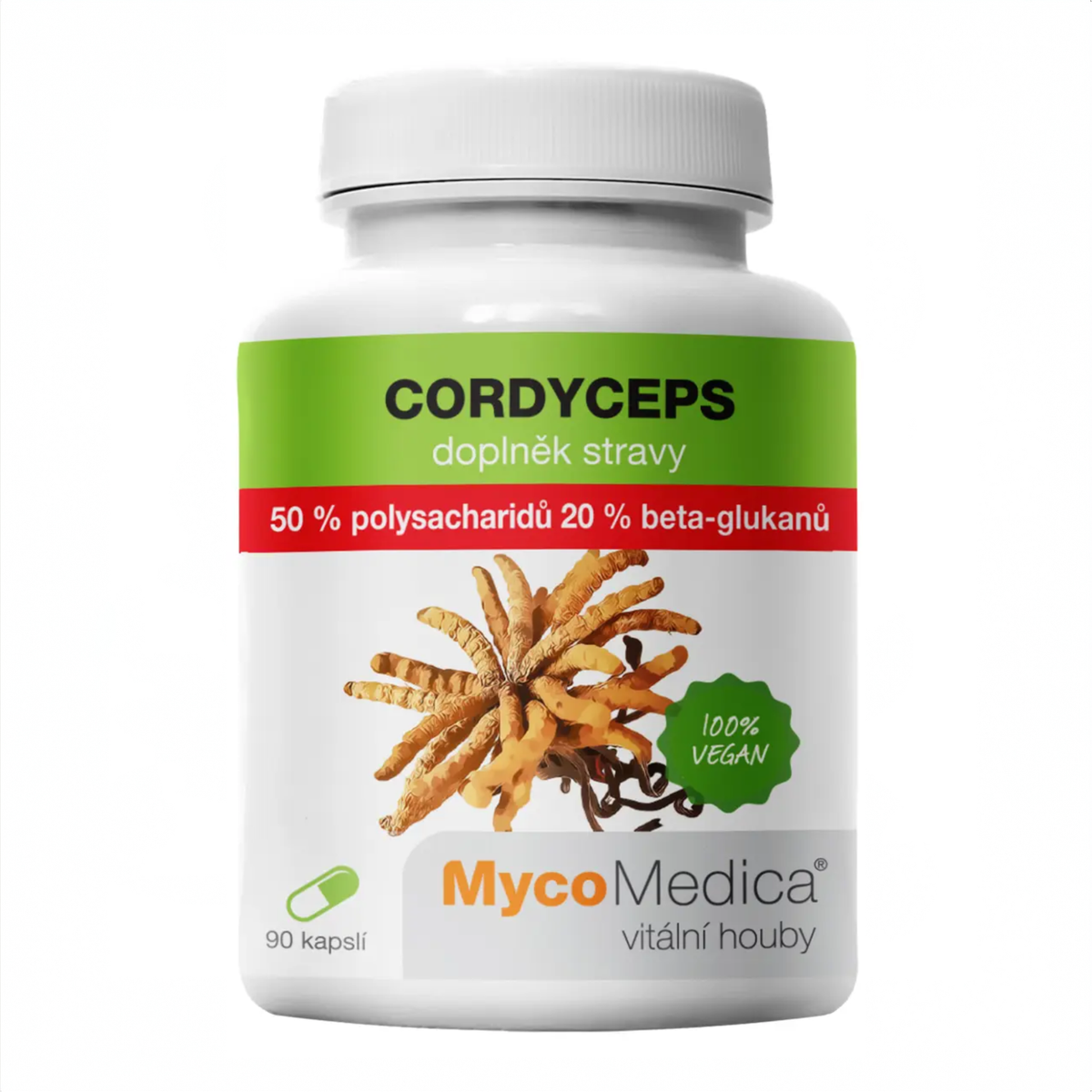 MycoMedica Cordyceps 50% 90 rastlinných kapsúl