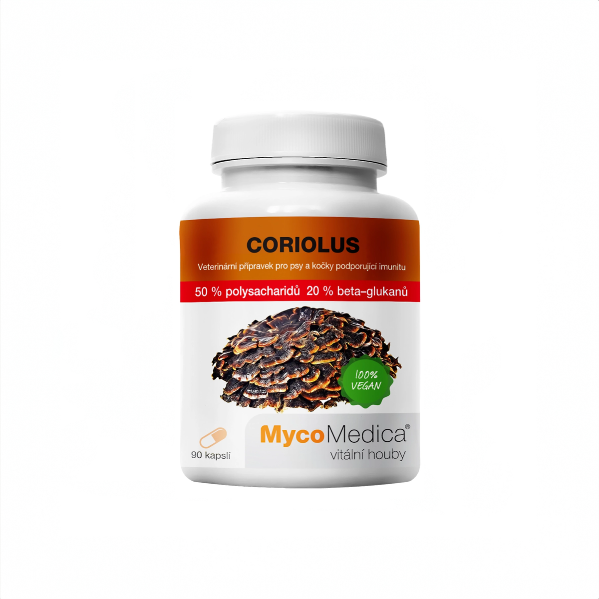 MycoMedica Coriolus 50 % 90 rastlinných kapsúl