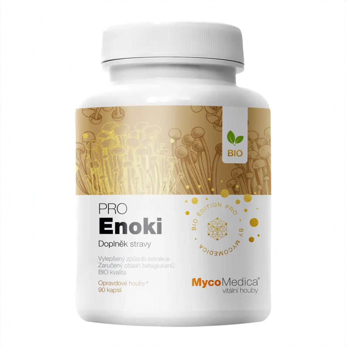 MycoMedica Enoki PRO 90 rastlinných kapsúl