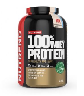 Nutrend 100% WHEY PROTEIN - biela čokoláda + kokos - 2 250 g