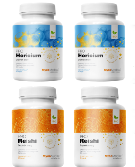 MycoMedica Reishi PRO a Herícium PRO - Pack 4ks