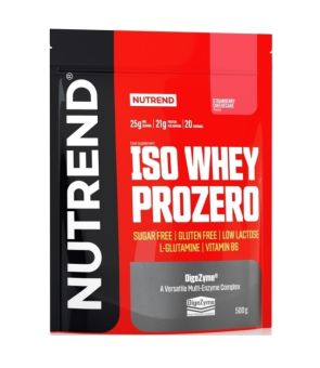 Nutrend ISO WHEY PROZERO - jahodový cheesecake - 500 g