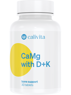 Calivita Ca-Mg with D+K 30 tabliet- Vápnik, Horčík, Vitamíny D3 a K