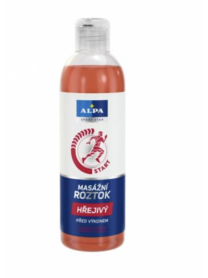 ALPA SportStar masážny roztok HREJIVÝ 250 ml - masáž