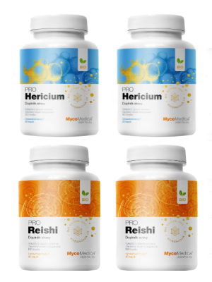 MycoMedica Reishi PRO a Herícium PRO - Pack 4ks