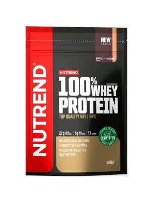 Nutrend 100% WHEY PROTEIN - čokoláda + lieskový orech - 400 g