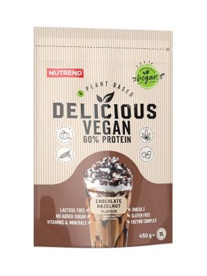 Nutrend DELICIOUS VEGAN PROTEIN - čokoláda + lieskový orech - 450 g